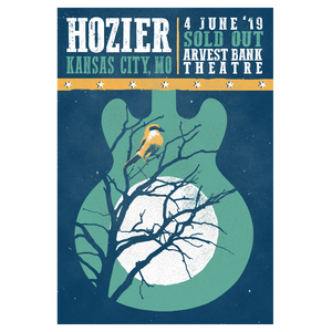 Hozier "Wasteland Guitar Logo" Poster-06/04/19 Kansas City, MO
