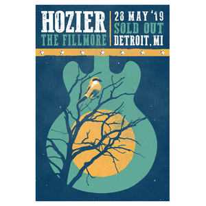 Hozier "Wasteland Guitar Logo" Poster-05/28/19 Detroit, MI