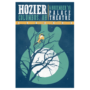 Hozier "Wasteland Guitar Logo" Poster-11/06/19 Columbus, OH