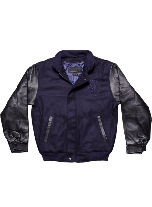 Blue Letterman's Jacket-Wool/Leather