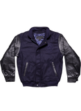 Blue Letterman's Jacket-Wool/Leather